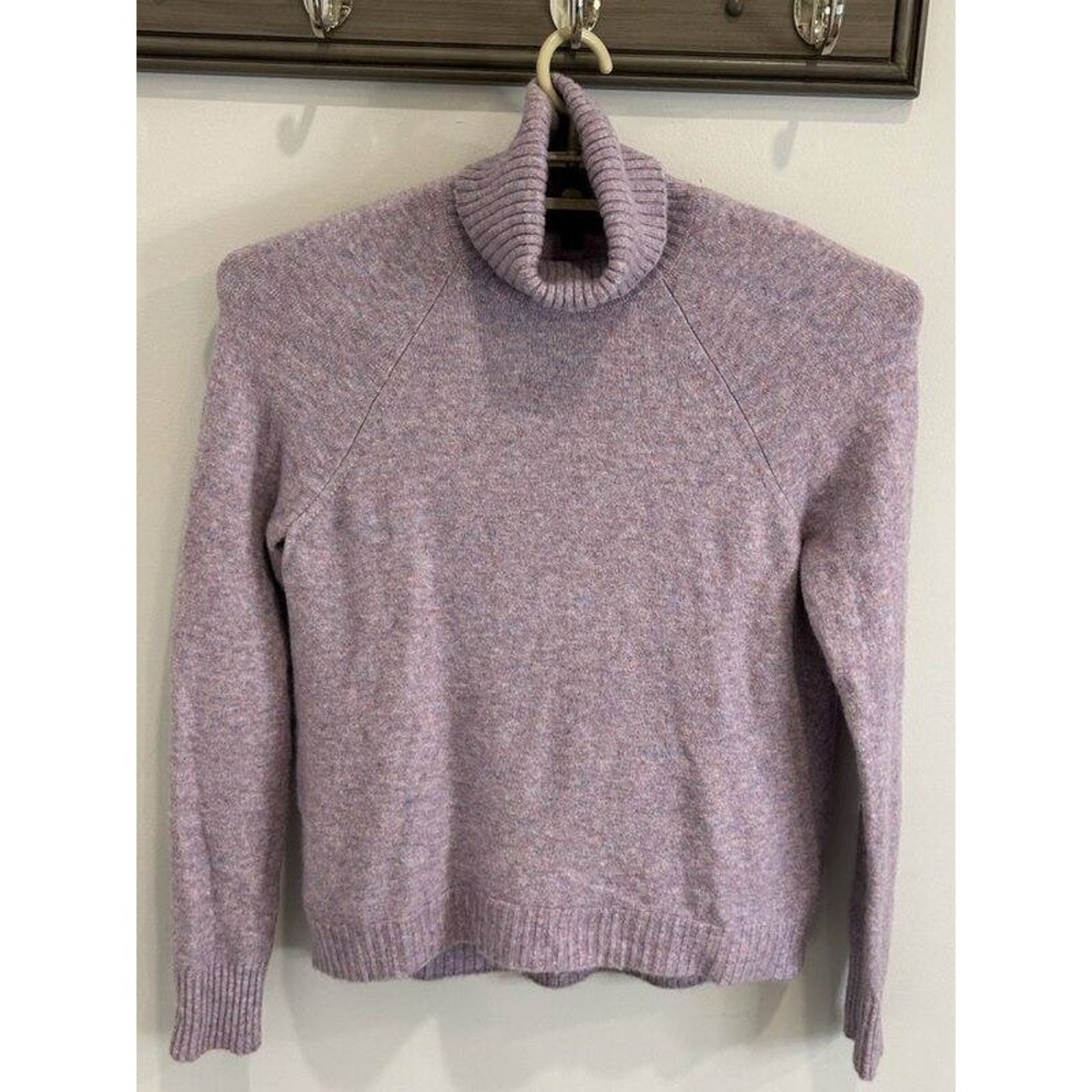 J Crew Womens Purple Marl Turtleneck Sweater Wool Alpaca Blend Size S